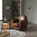 GANSSI - Ensemble Fauteuil + Canapé 2P Marron Aspect Vieilli