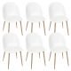 MADDY - Lot de 6 Chaises Scandinaves Blanches