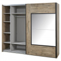 IRISA - Armoire 2 Portes Coulissantes 217cm Aspect Bois