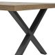 KORA - Table 230cm Aspect Bois Piètement X Métal Poudré Noir
