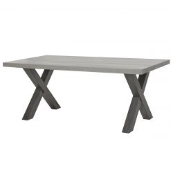 LEIF - Table Rectangulaire 185cm Effet Bois Grisé