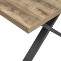 NILLA - Table 200cm Aspect Bois Piètement X Métal Poudré Noir