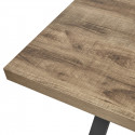 NILLA - Table 200cm Aspect Bois Piètement X Métal Poudré Noir