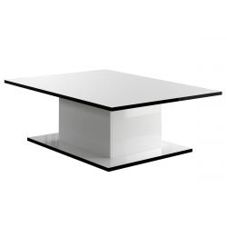 COLUMBUS / ALYSSA - Table Basse Rectangulaire Laquée Brillant Blanc
