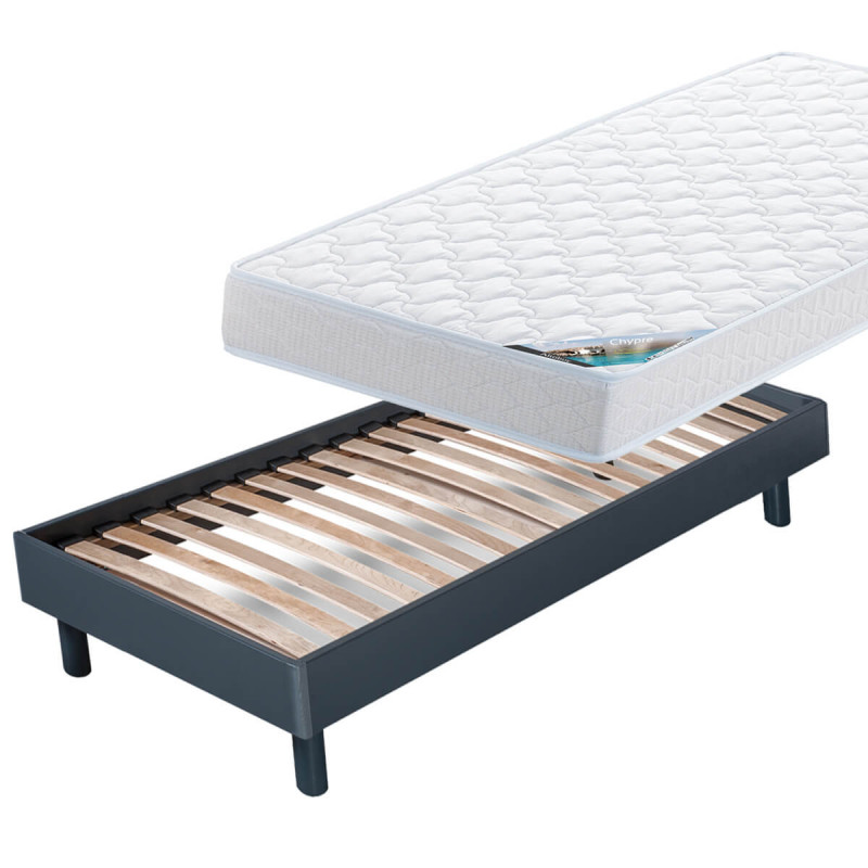 CHYPRE - Pack Matelas + NeoKit Anthracite 90x190