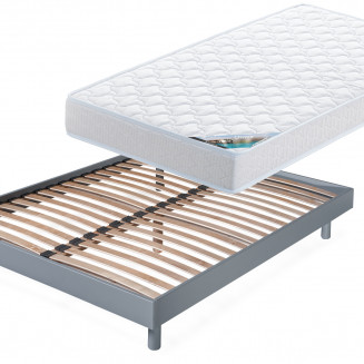 CHYPRE - Pack Matelas + NeoKit Gris 140x190