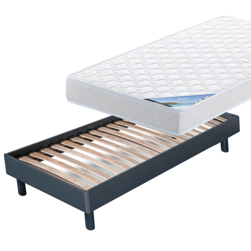 IBIZA - Pack Matelas + NeoKit Anthracite 90x190