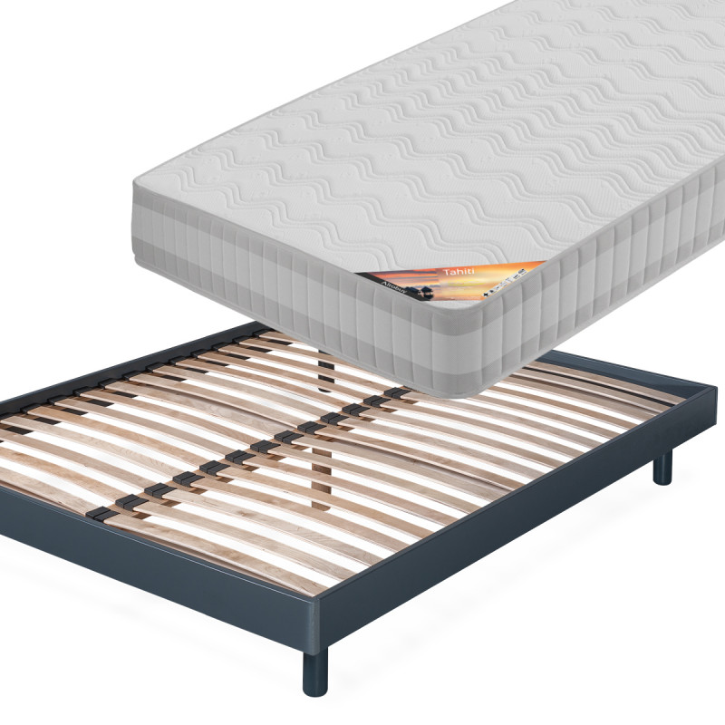 TAHITI - Pack Matelas + NeoKit Anthracite 160x200