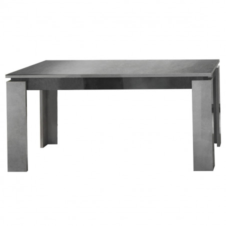 HOFFMAN - Table de Repas Allongeable à 4 Pieds Gris Aspect Pierre