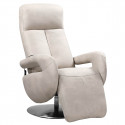 ROSARIO - Fauteuil Relax Electrique Cuir Gris Clair