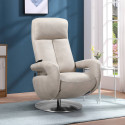 ROSARIO - Fauteuil Relax Electrique Cuir Gris Clair