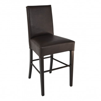 TORINO - Chaise Haute H63cm Simili Noir et Pieds Laqués TORINO - Chaise Haute H63cm Simili Noir et Pieds Laqués