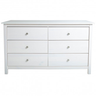 FRED - Commode 6 Tiroirs Bois Massif Coloris Blanc