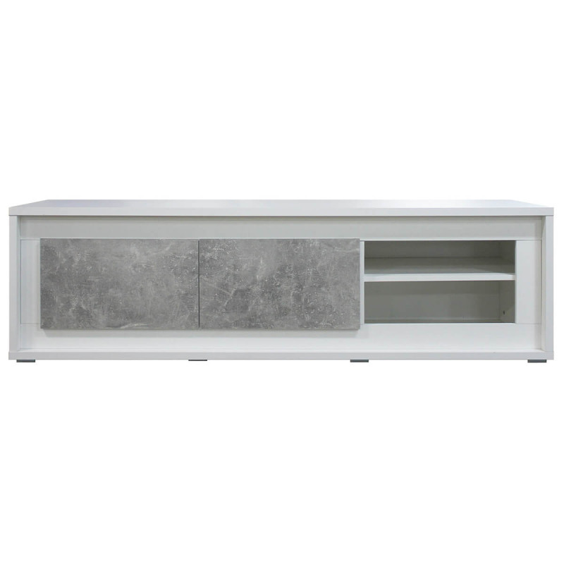 SKALA - Meuble TV 2 Portes Effet Béton avec Eclairage Led SKALA - Meuble TV 2 Portes Effet Béton avec Eclairage Led
