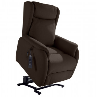 ZAMORA - Fauteuil Releveur Tissu Coloris Marron