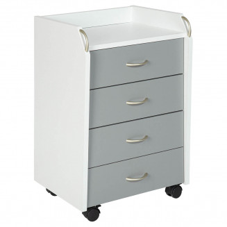 OKLOC - Caisson 4 Tiroirs sur Roulettes Blanc