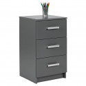 ZEINE - Meuble de Rangement 3 Tiroirs Gris Graphite