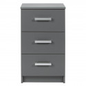 ZEINE - Meuble de Rangement 3 Tiroirs Gris Graphite