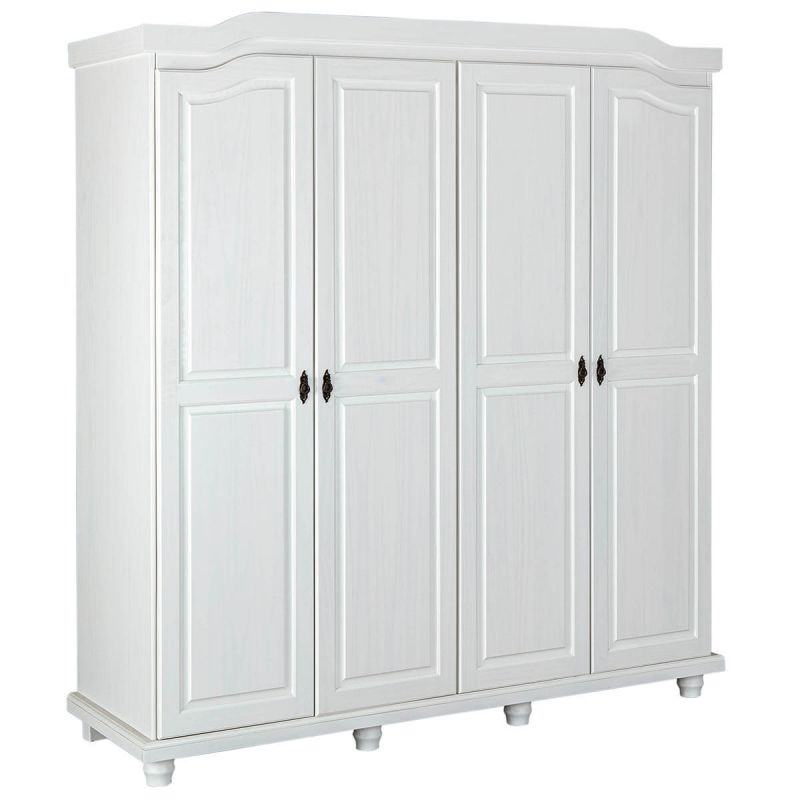 NEDER Armoire 4 Portes Bois Massif Blanc Altobuy.fr Meubles