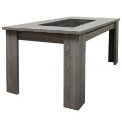 RYKI - Table Repas Allongeable 180-220cm Effet Bois Grisé