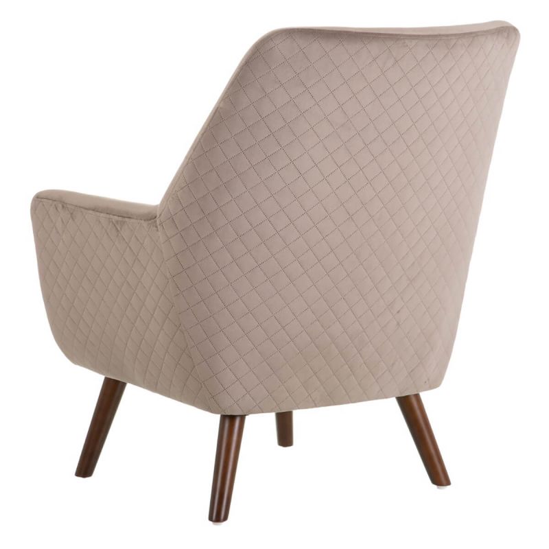Chaise / Fauteuil NOULI Velours Taupe Pieds Or