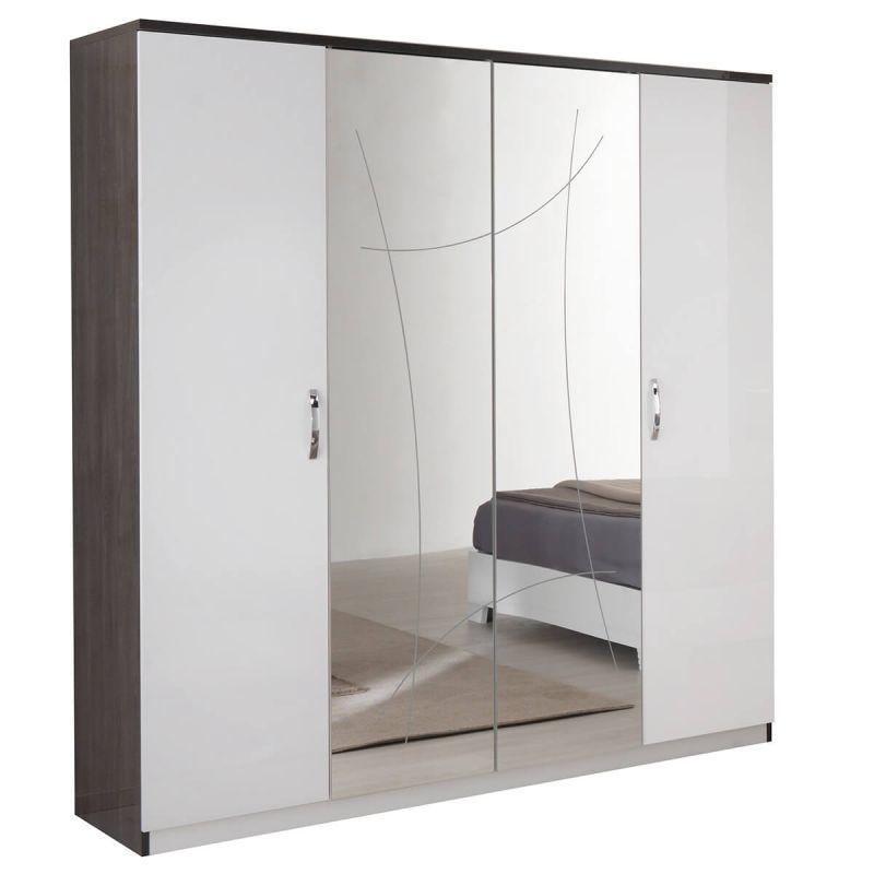 Armoire placard meuble de rangement coloris blanc - Longueur 90 x  Profondeur 52 x Hauteur 205 cm -PEGANE- Achat & prix