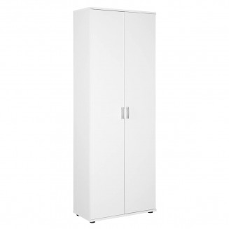 TEO - Armoire 2 Portes 6 Compartiments Coloris Blanc