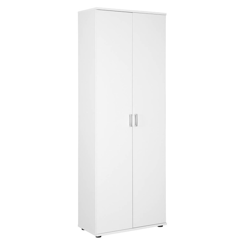 TEO - Armoire 2 Portes 6 Compartiments Coloris Blanc