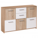 LIST - Buffet 5 Portes 2 Tiroirs Aspect Bois