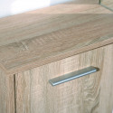 LIST - Buffet 5 Portes 2 Tiroirs Aspect Bois