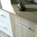 LIST - Buffet 5 Portes 2 Tiroirs Aspect Bois