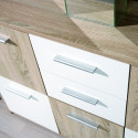 LIST - Buffet 5 Portes 2 Tiroirs Aspect Bois