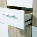 LIST - Buffet 5 Portes 2 Tiroirs Aspect Bois