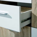 LIST - Buffet 5 Portes 2 Tiroirs Aspect Bois