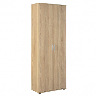 LIST - Armoire 2 Portes 6 Compartiments Aspect Bois