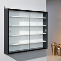 COLLECT N&B - Vitrine Murale 5 Compartiments Noire et Blanche