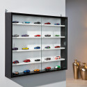 COLLECT N&B - Vitrine Murale 5 Compartiments Noire et Blanche