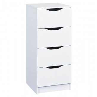 JENNY BLANC - Chiffonnier 4 Tiroirs Coloris Blanc