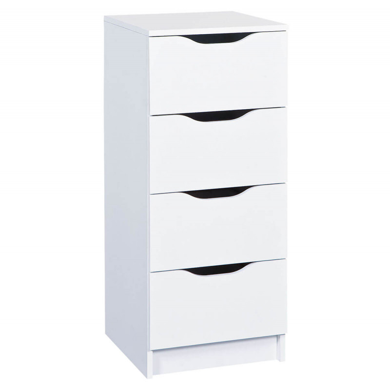 JENNY - Commode 4 Tiroirs Coloris Blanc