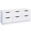 JENNY - Commode 6 Tiroirs Coloris Blanc