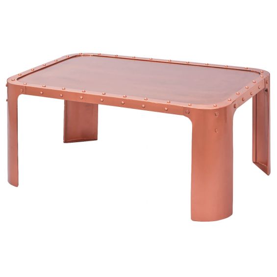 STEEL - Table Basse Rectangulaire Métallique Coloris Cuivre