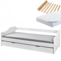 BARBARA - Pack Lit Gigogne 90x200 + 1 Matelas Ibiza