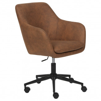 VALKA - Fauteuil de Bureau sur Roulettes Tissu Rouille
