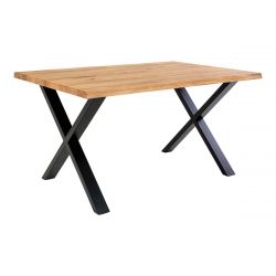 CIOTAT - Table Repas 140cm Plateau Chêne et Pieds Acier