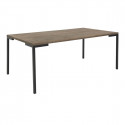 BERGAME - Table Basse Rectangulaire 110cm Chêne Grisé et Pieds Acier