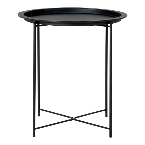VALINCO - Table d'Appoint Ronde Ø47cm Acier Noir