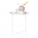 VALINCO - Table d'Appoint Ronde Ø47cm Acier Blanc