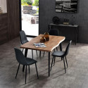 STIK - Table Repas 150cm Allongeable Plateau Effet Bois Brut