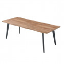 STIK - Table Repas 150cm Allongeable Plateau Effet Bois Brut