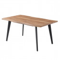 STIK - Table Repas 150cm Allongeable Plateau Effet Bois Brut